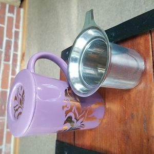 - David's Tea mug with infuser.  Metallic elephant